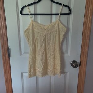 Elegant Yellow Lace Camisole Top